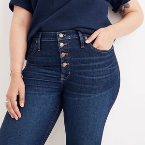 NWT Madewell 9" Mid-Rise Skinny Jeans in Hayes Wash: Button-Front Edition